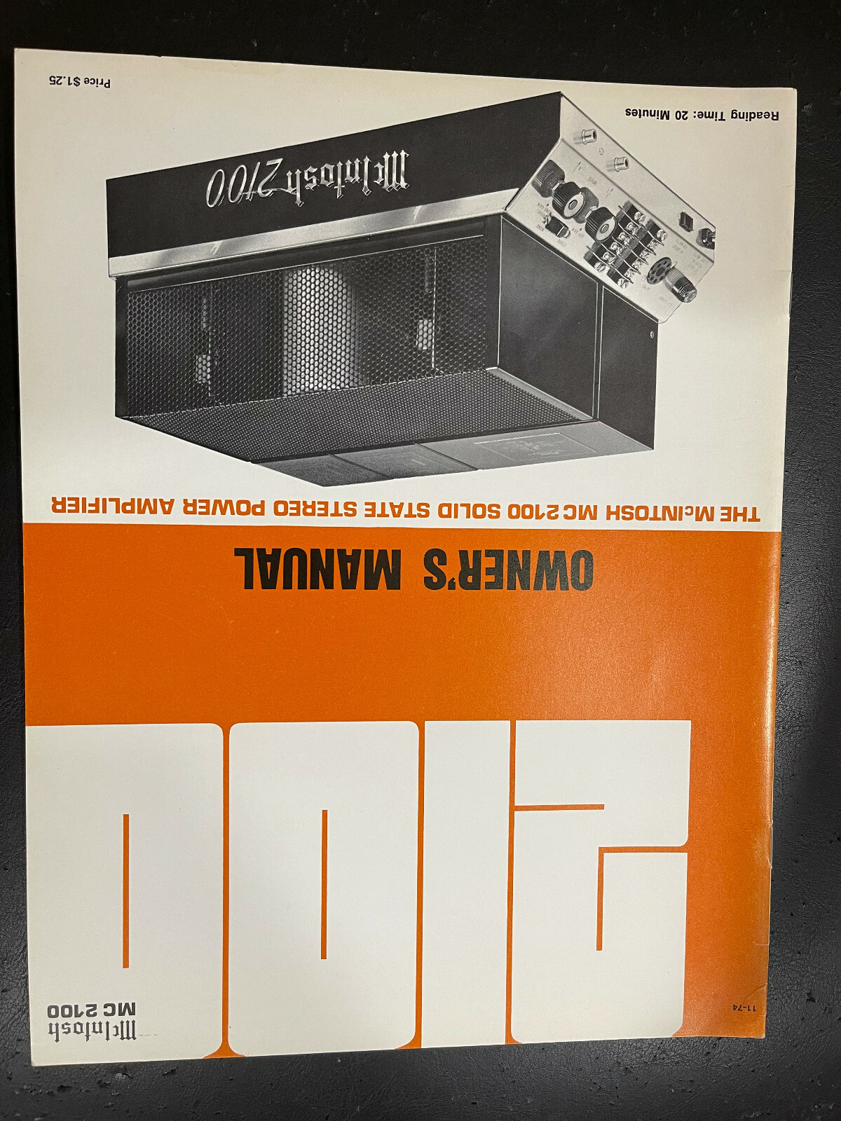 Mcintosh MC2100 owners manual Original