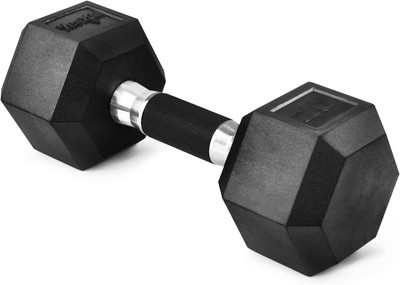 Yes4All Rubber Grip Encased Hex Dumbbells Hand Weights with Anti-Slip 2-25 Kg Si