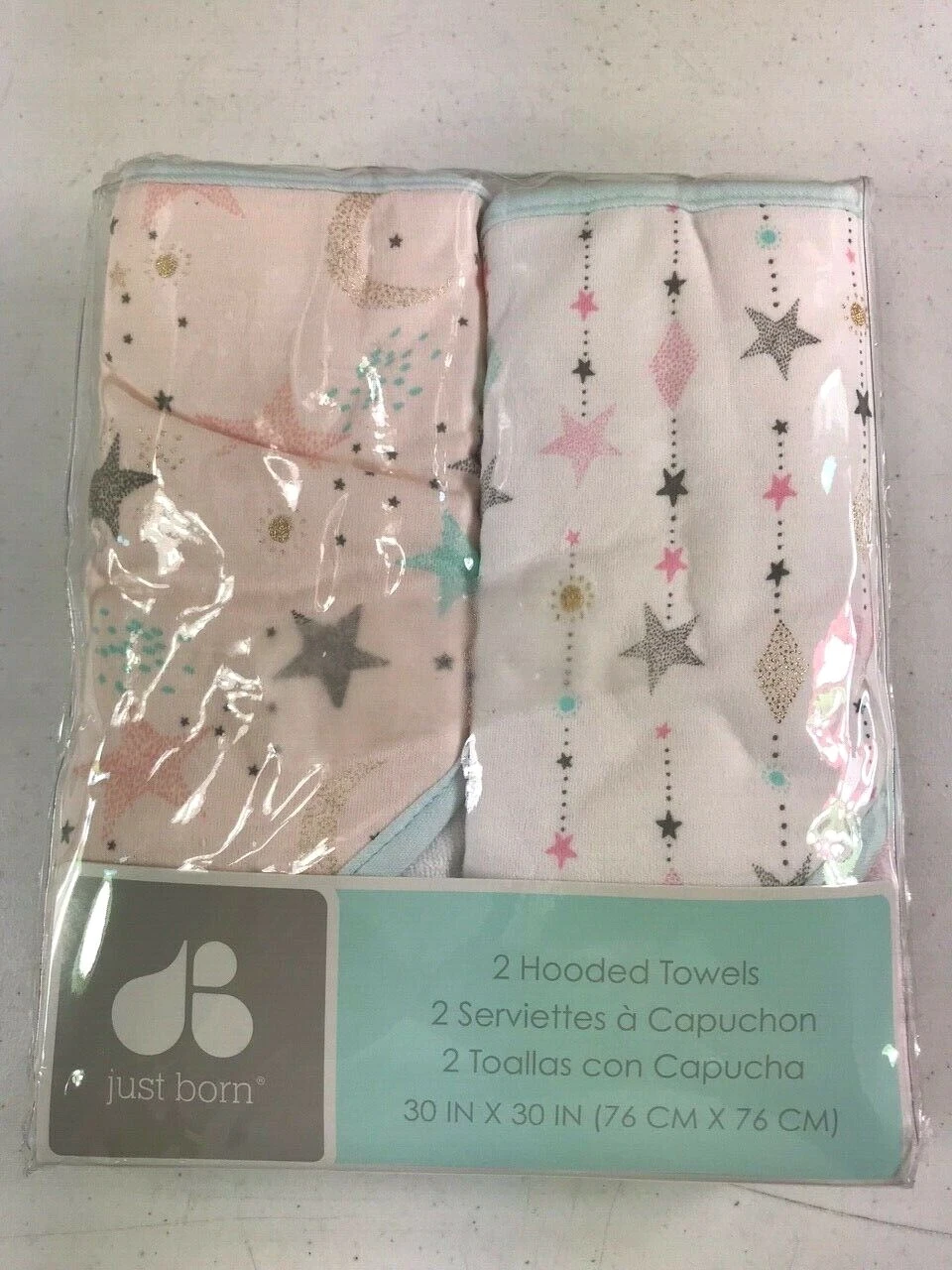 Just Born Sparkle 2pk Infant, Baby, and Toddler, Hooded Towel Set, Pink/White
Opens in a new window