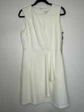 Calvin Klein Women  s Cream Sleeveless Dress Size 10 NWT