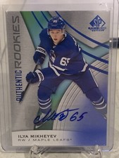 2019-20 SP GAME USED ILYA MIKHEYEV AUTHENTIC ROOKIES AUTO Toronto Maple Leafs