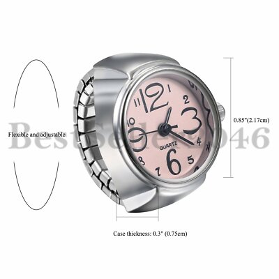 Women Creative Elastic Round Ring Watch Stainless Steel Finger Quartz Watch