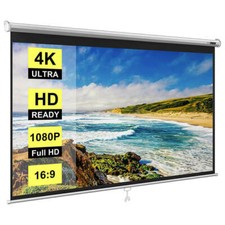 80 inch 16:9 Manual Pull Down Projector Projection Screen Home Theater Movie