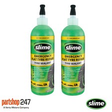 2x Slime Flat Tyre Sealant Car Van Motorbike Puncture Repair Auto Tubeless 473ml