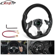 Black Universal 322mm BF1 Sport Auto Car Steering Wheel with Horn Button