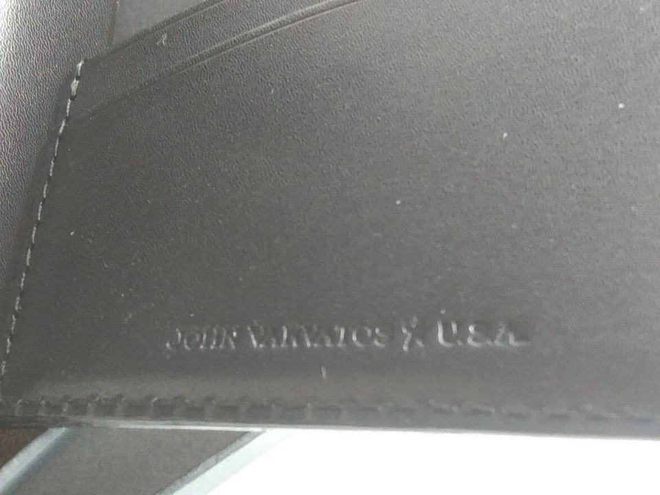 Nueva billetera de cuero negra John Varvatos EE. UU. 31VS13X005 $88,00 Foto 4 de 4