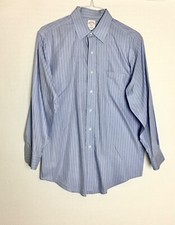 BROOK BROTHER 15 1/2 - 2/3 NON IRON COTTON STRIP LONG SLEEVE DRESS SHIRT