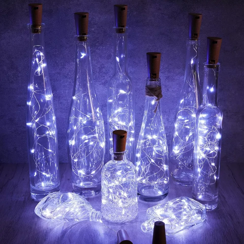 12 Packs Wine Bottle Fairy String Lights 20 LED Battery Cork For Party Wedding - Image 2 of 4
