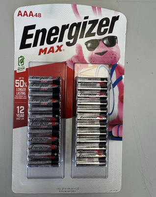 Energizer Max AAA Alkaline Batteries 48-Pack 1.5V Long Shelf Life