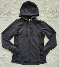 LULULEMON Athletica Women's Full Zip Hooded Jacket BLACK Size 6 / Small