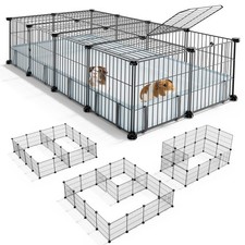 Guinea Pig Cages with Floor Mat, 20 Panels Guinea Pigs Playpen with Top Cover...