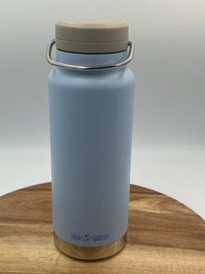 Klean Kanteen TKWide Water Bottle 32oz Sky Blue Twist Cap Straw Insulated Summer