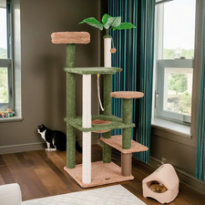 60" Cactus Cat Tree Tower for Indoor Cats, Multi-Level Cat Condo, Cat Tree House