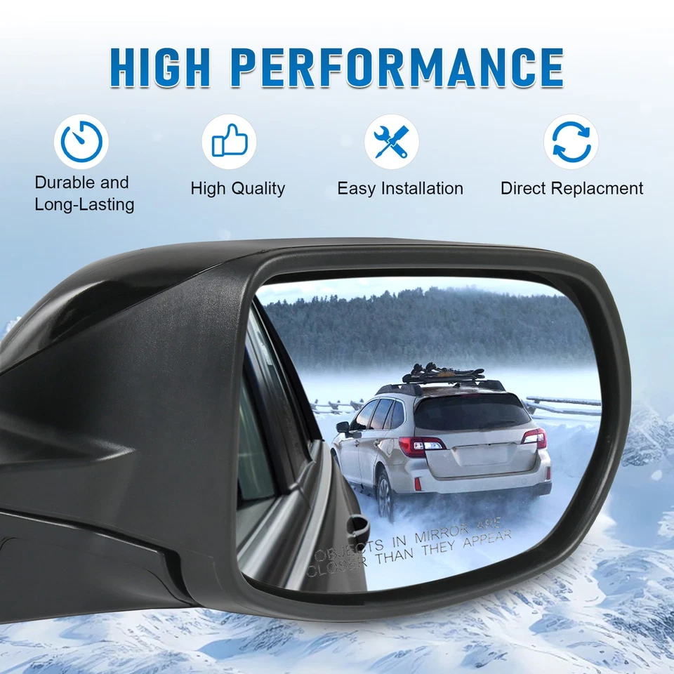 Espejo retrovisor lateral derecho pasajero negro texturizado eléctrico para Honda CR-V CRV 2012-2016 Foto 3 de 4