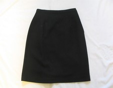 VINTAGE 1960S BLACK WOOL STRAIGHT PENCIL SKIRT WAIST 25.5" SM