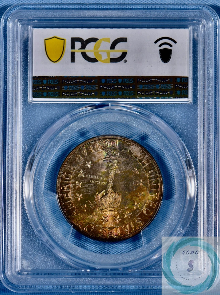 1936-S Columbia Commemorative 50c PCGS MS67 w/CAC - Tab Toner - Image 3 of 4