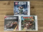 Nintendo 3DS LEGO Star Wars III Ridge Racer 3D Donkey Kong Manual Included 2D/3D