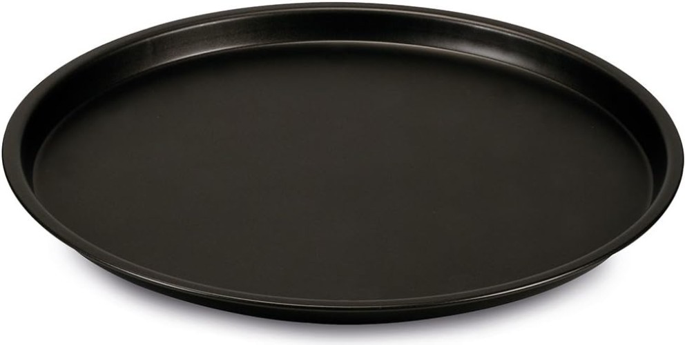 Moule plat à pizza 32cm acier anti-adhésif noir pour cuisson pizza italienne