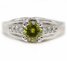 1CT Peridot  Topaz 925 Solid Sterling Silver Ring Jewelry Sz 8