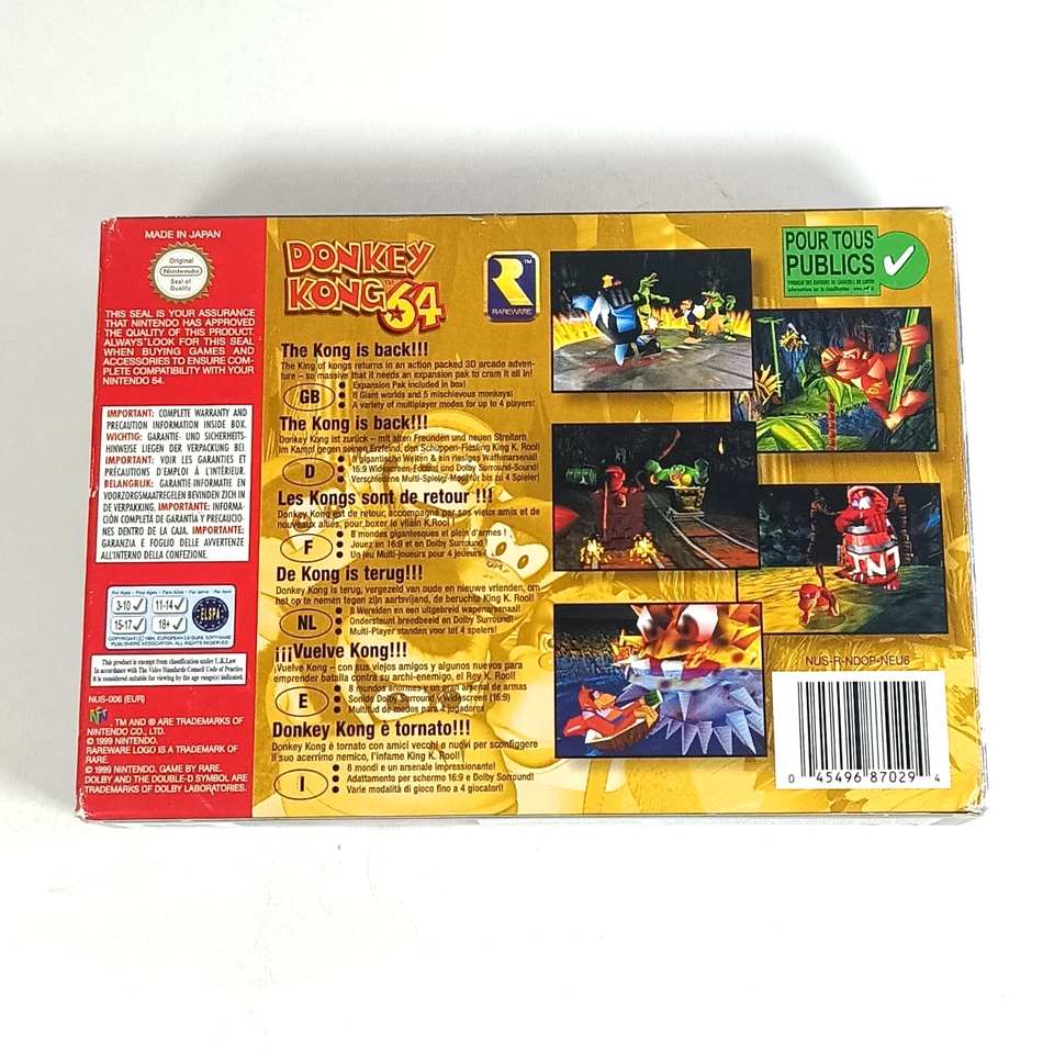 Donkey Kong 64 N64 Boxed with Manual Sealed to one end *No Expansion Pak* - Image 4 of 4