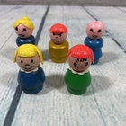 Lot of 5 Vintage Fisher Price Little People Wooden Figures / LP-8