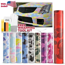 Camouflage Ape Vinyl Wrap Sticker Sheet Film DIY Decal Bubble Free Air Release