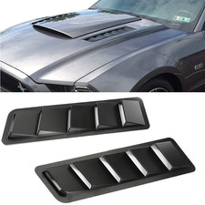 2pcs Black Car Hood Vent Scoop Louver Scoop Cover Cold Air Flow Intake Us