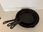Set Of 3 Cast Iron Pans 2 By Wagner 12” 10” 8”