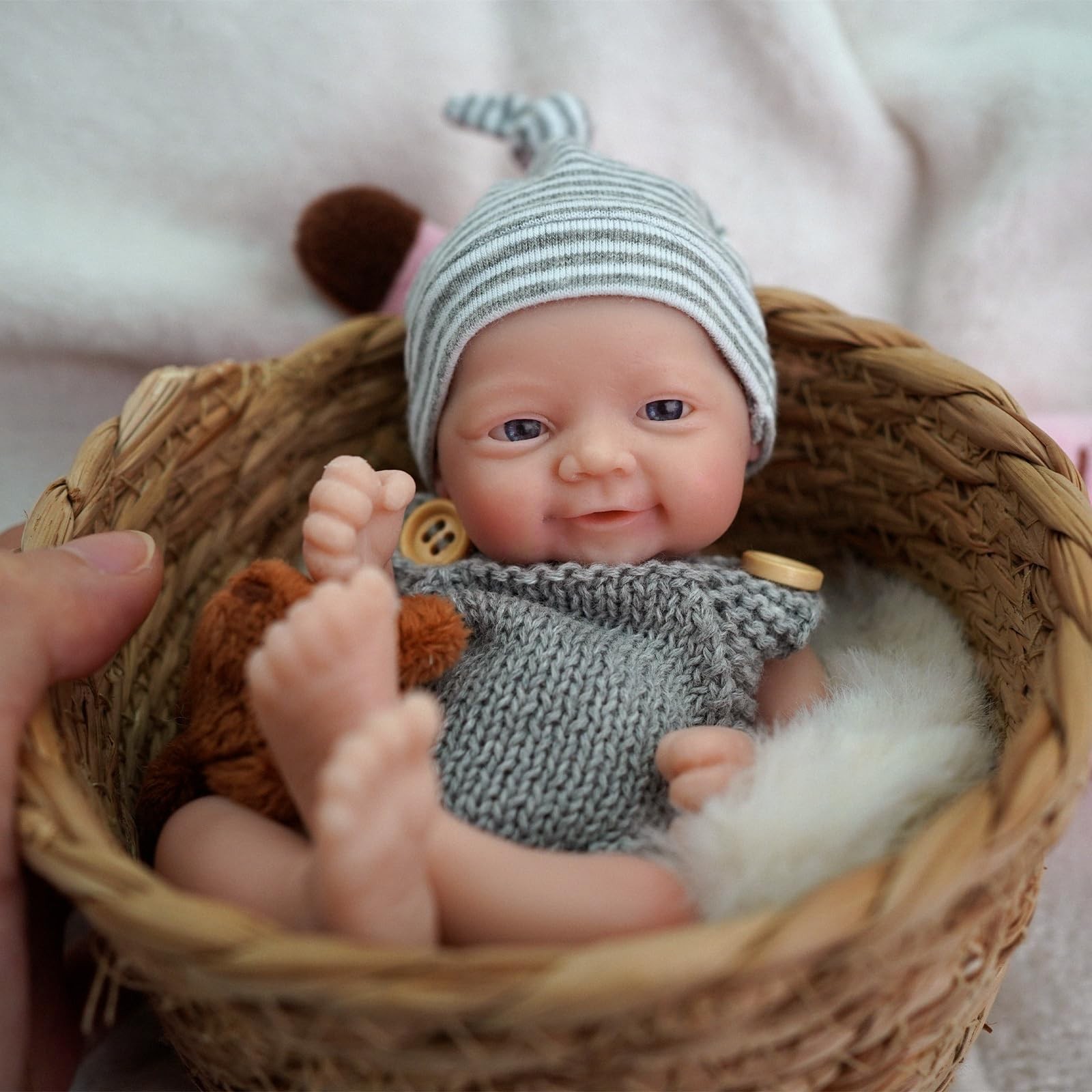 Boy, Full Silicone Baby Dolls, Realistic Soft Newborn Ba...