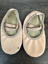 Dance Ballet Shoes Stelle Little Kid 12M Leather Double Strap Full Sole
