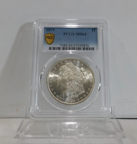 GOLD SHIELD!  1879-P  MORGAN Silver Dollar, PCGS MS-64!