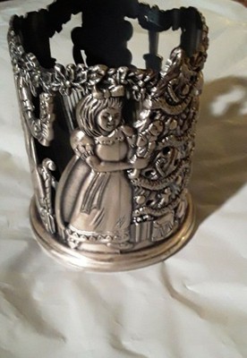 Pewter  Candleholder, Christmas Nutcracker Votive