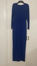 Warehouse Long Sleeved Maxi Dress Blue