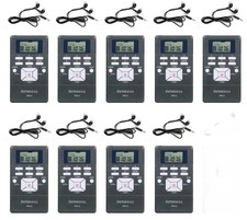 Lot of 9 Retekess PR13 Pocket FM Radio Wireless Tour Guide System Mini Receiver