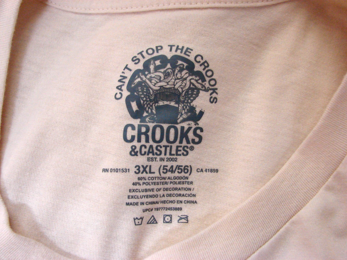 Crooks & Castles Cherub Bandana Graphic T Shirt Streetwear Mens