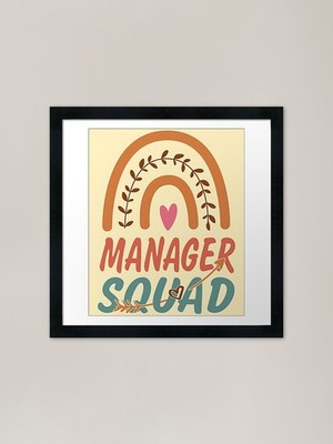 Manager Squad Regenbogen Zitat Geschenk ID gerahmtes Wandbild Poster Leinwanddruck Bild