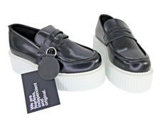 Underground Platform Shoes Wulfrun Creeper Flatform Double White Sole Black UK 2