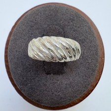 VTG Solid Sterling Silver 925 Scalloped Design Tapered Band Ring Size 5.5