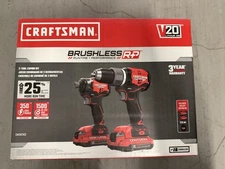 CRAFTSMAN V20 Brushless Cordless 2-Tool Kit w/2 Batteries & Charger (CMCK211C2)