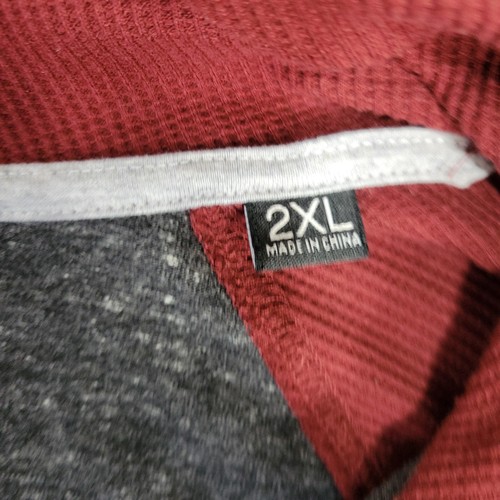 Felpa con cappuccio True Nation uomo 2XL rosso grigio teschio ossa incrociate maglione grafico - Foto 8 di 12