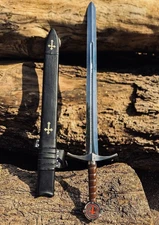 Handmade Knights Templar Crusader Replica Sword | Cross Emblems Medieval Sword