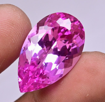 Natural Mogok Pink Ruby 35.75 Ct Pear Flawless Certified Loose Gemstone