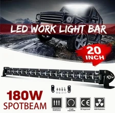 6D Single Row 20inch Ultra Slim LED Work Light Bar Driving Offroad Truck SUV 4WD