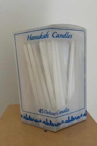 Hanukah Candles Thin Tapered White Set of 41