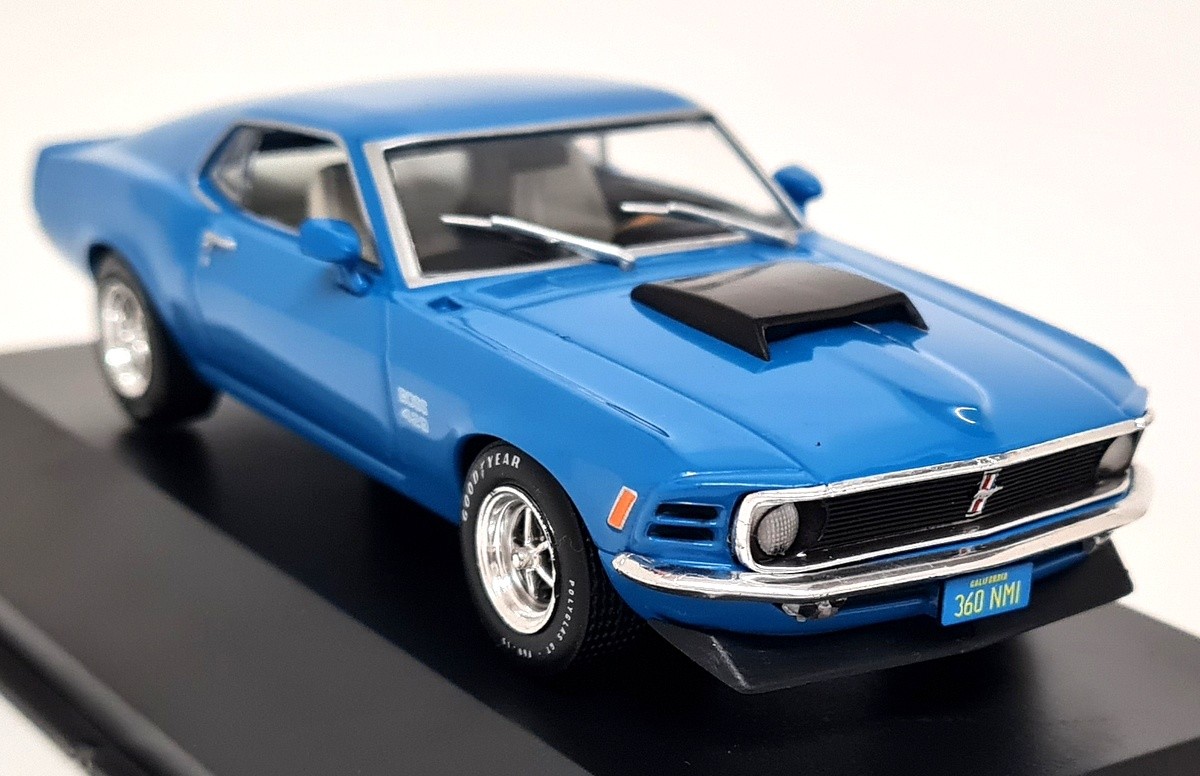 Atlas 1/43 Ford Mustang Boss 429 1970 Blue Diecast Scale Model Car