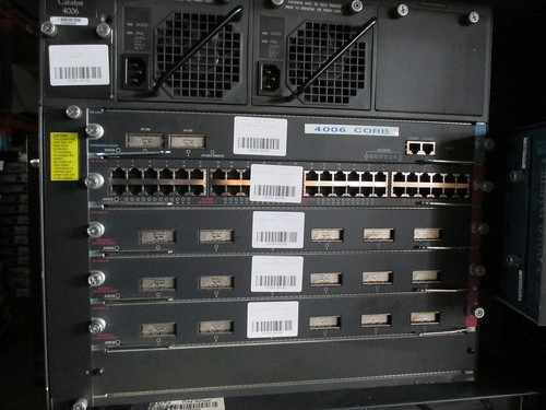Cisco WS-C4006 Switch Router Chassis 1x WS-X4013, 1x WS-X4148-RJ, 3x WS-X3006-GB