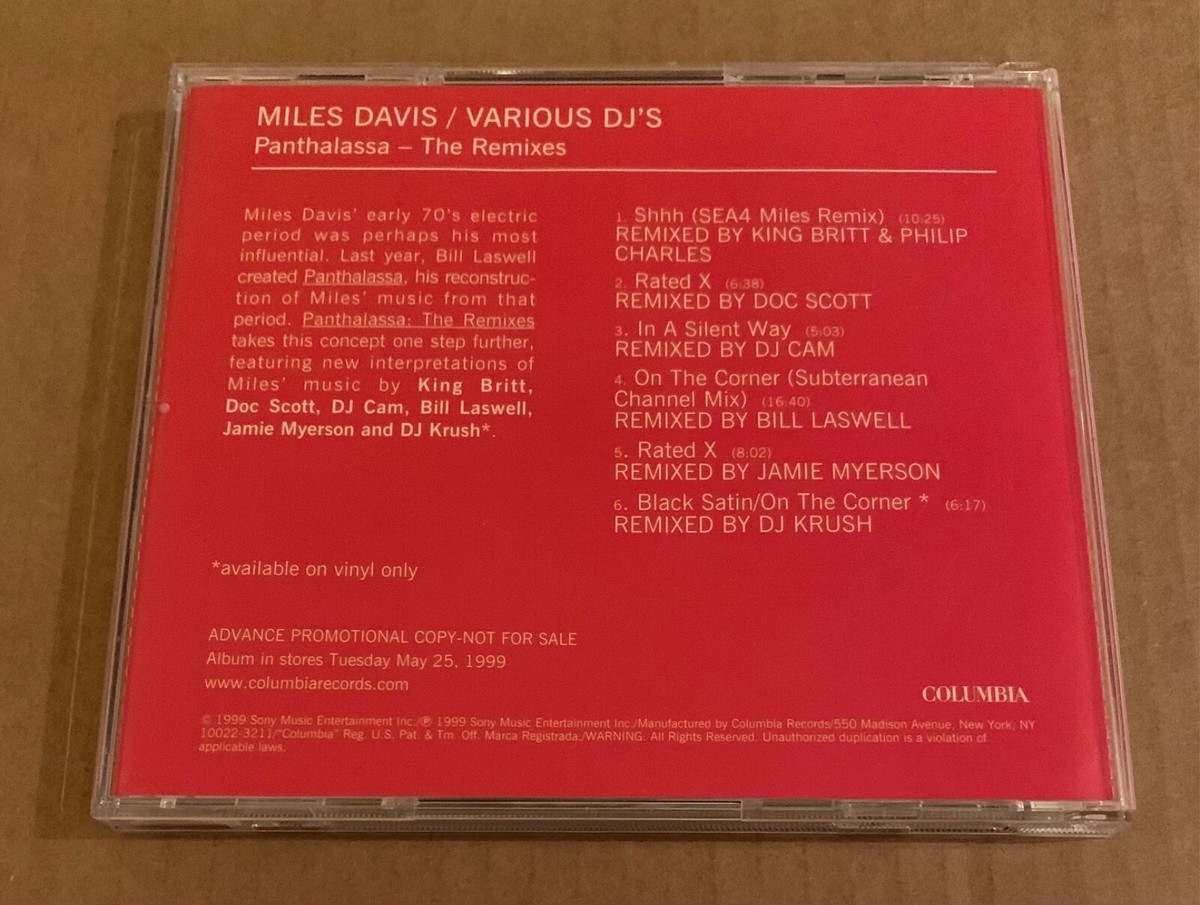 Advance Promo CD Miles Davis Bill Laswell DJ Krush Panthalassa 