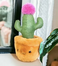 New FAO Schwarz Little Girl's Room Pretend Plant/Cactus Toy Plush w/ Smile Face