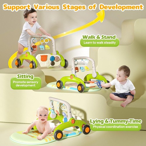 Cute Stone Baby Gym Play Mat with Piano Toddlers Learning Walker Musical Mats - Picture 3 of 11