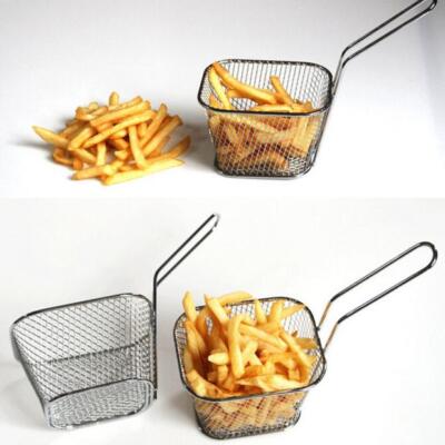 Mini Square Fry Baskets Stainless Steel Fryer Basket Fried Food Filter Cooking